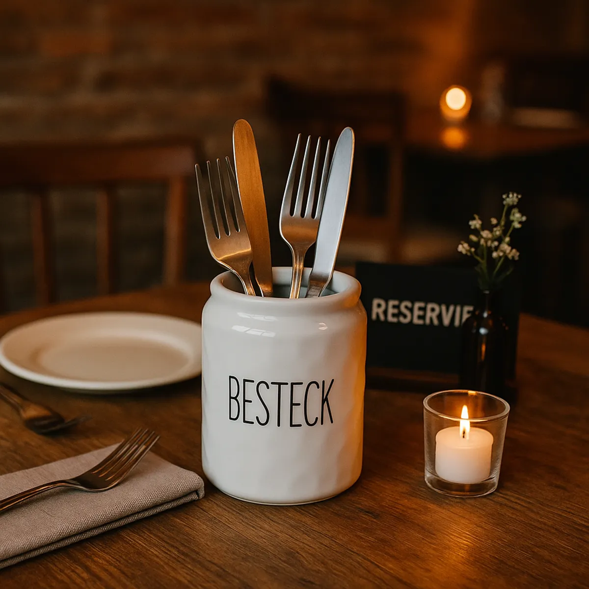 Keramik Utensilien-Kanne „BESTECK“ | Küchenutensilienhalter modern – Bild 4