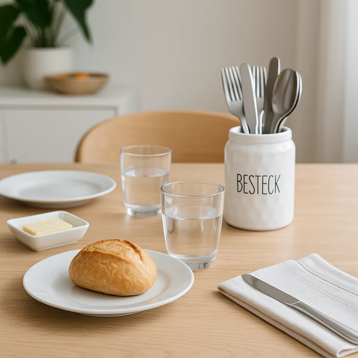 Keramik Utensilien-Kanne „BESTECK“ | Küchenutensilienhalter modern – Bild 3