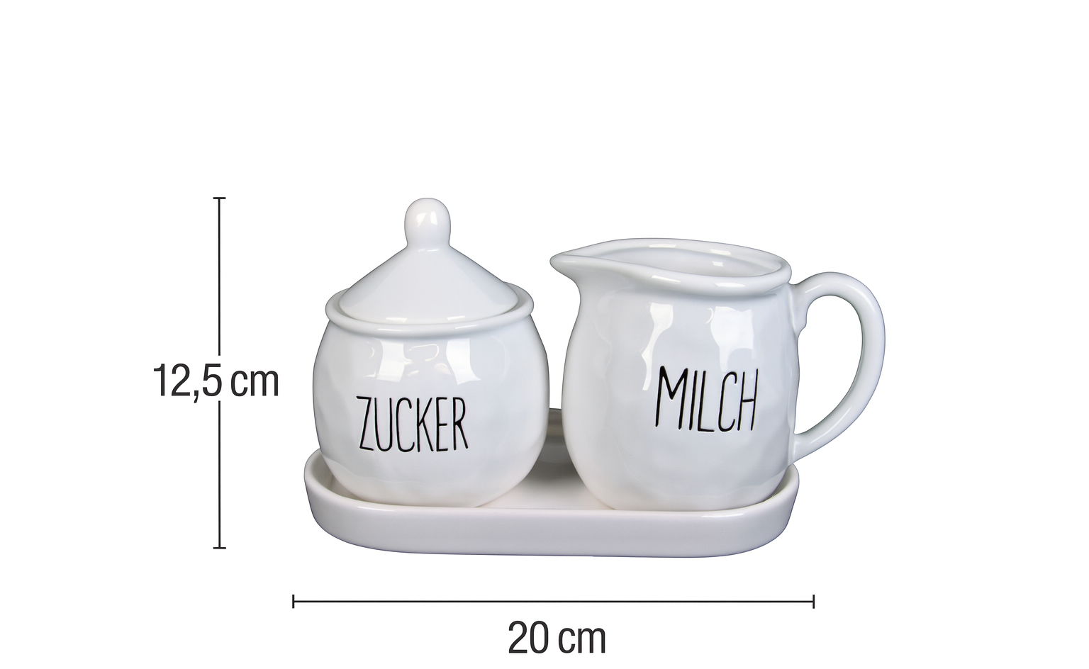 Keramik Zuckerdose und Milchkännchen | Milch und Zucker Set – Bild 2