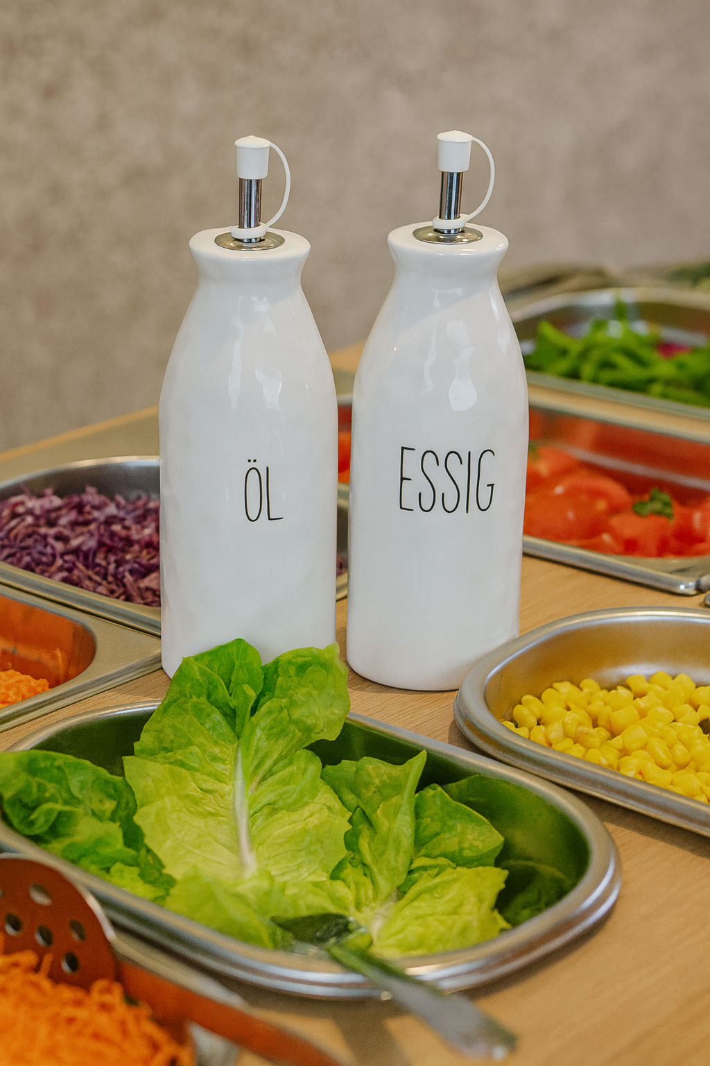 Ölspender und Essigspender Set Keramik 2-teilig – Bild 3