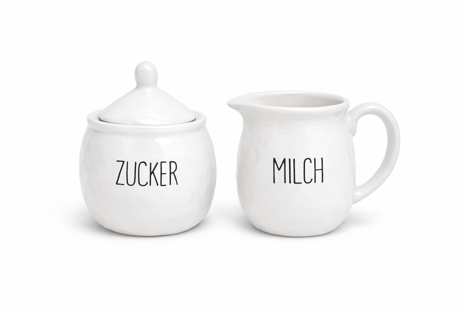 Keramik Zuckerdose und Milchkännchen | Milch und Zucker Set