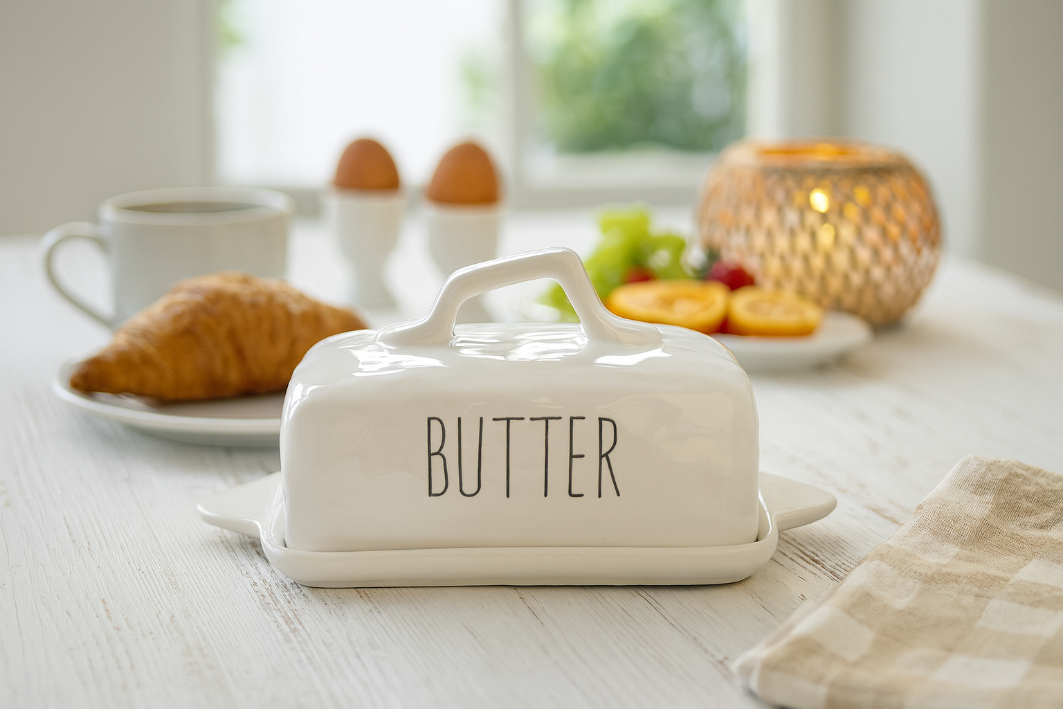 Keramik Butterdose mit Deckel | modern elegant & pflegeleicht – Bild 3